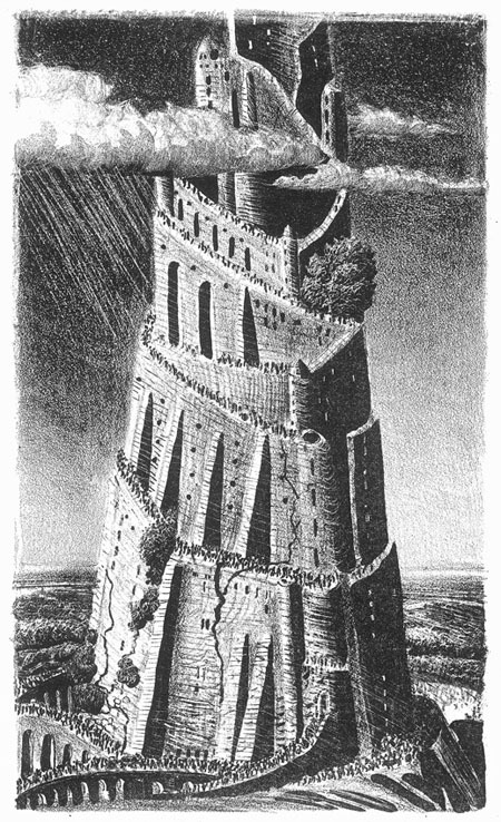 Б.П. Забирохин Вавилонская башня. 2013. Литография